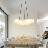 Cionar 24" 3-Light Mid-Century Glam Frosted Glass Orb LED Chandelier