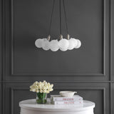 Cionar 24" 3-Light Mid-Century Glam Frosted Glass Orb LED Chandelier
