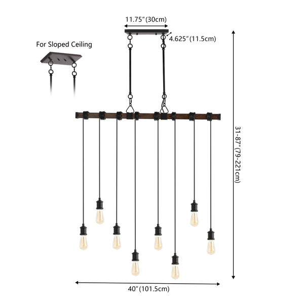 Dimension Image Brown Wood Finish/Black