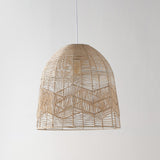 Sofia 17.5" Farmhouse Coastal Rattan 180" Cord Plug-In or Hardwired LED Pendant