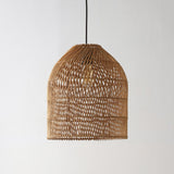 Hardwired 13" Farmhouse Coastal Bohemian Rattan 180" Cord Plug-In or Hardwired LED Pendant