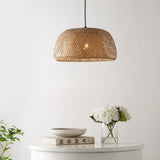 LITFAD 18" Farmhouse Coastal Bamboo 180" Cord Plug-In or Hardwired LED Pendant