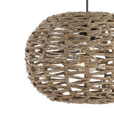 Hoot 14" Farmhouse Coastal Rattan 180" Cord Plug-In or Hardwired LED Pendant