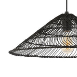 Taylor 20.25" Farmhouse Coastal Rattan 180" Cord Plug-In or Hardwired LED Pendant
