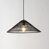 Taylor 20.25" Farmhouse Coastal Rattan 180" Cord Plug-In or Hardwired LED Pendant