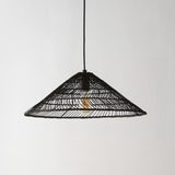 Taylor 20.25" Farmhouse Coastal Rattan 180" Cord Plug-In or Hardwired LED Pendant