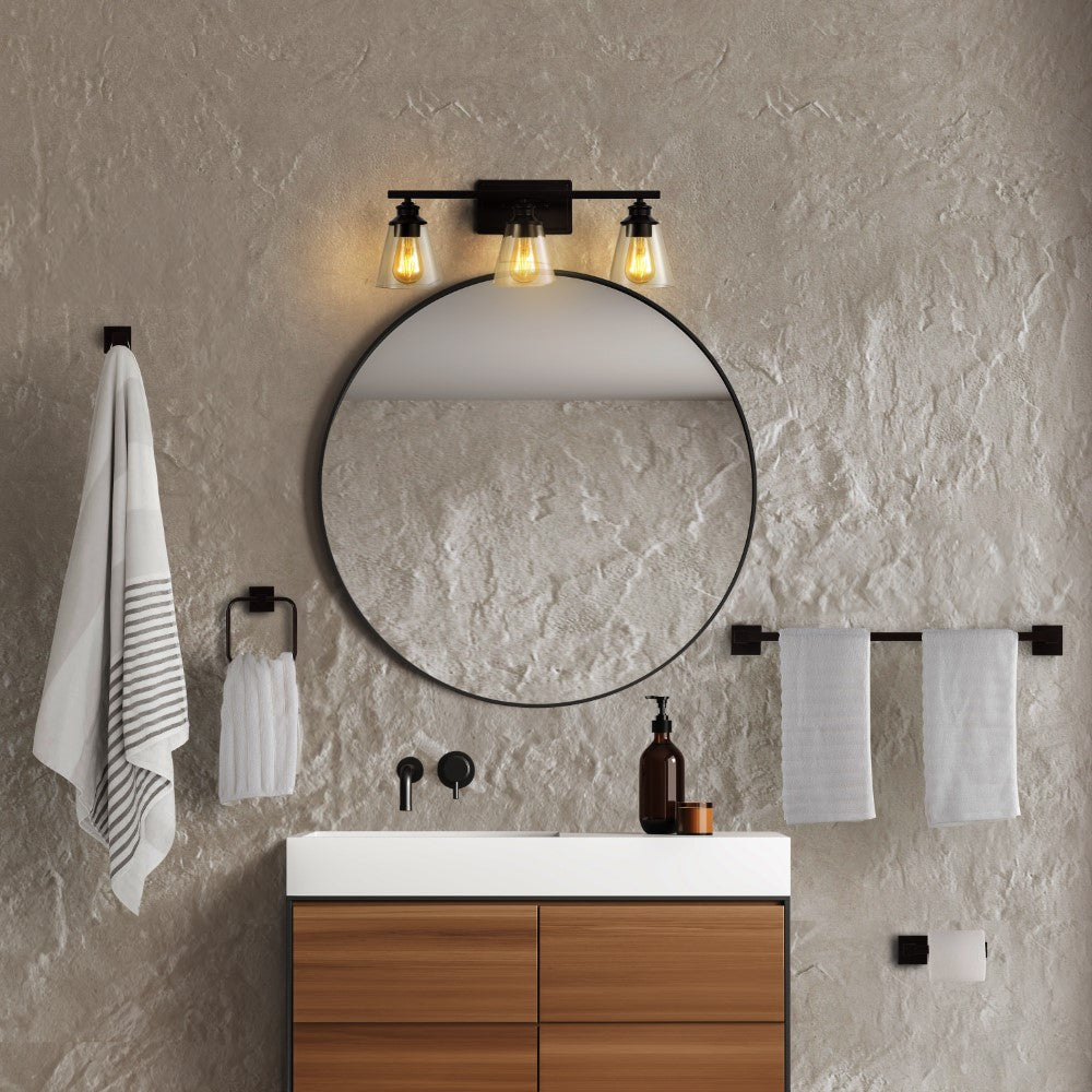 Teamson 22.88" 3-Light Vintage Classic Vanity Light with Bathroom Hardware Accessory Set