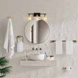 Teamson 22.88" 3-Light Vintage Classic Vanity Light with Bathroom Hardware Accessory Set
