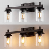 Liwuu 23.25" 3-Light Farmhouse Industrial Vanity Light with Bathroom Hardware Accessory Set