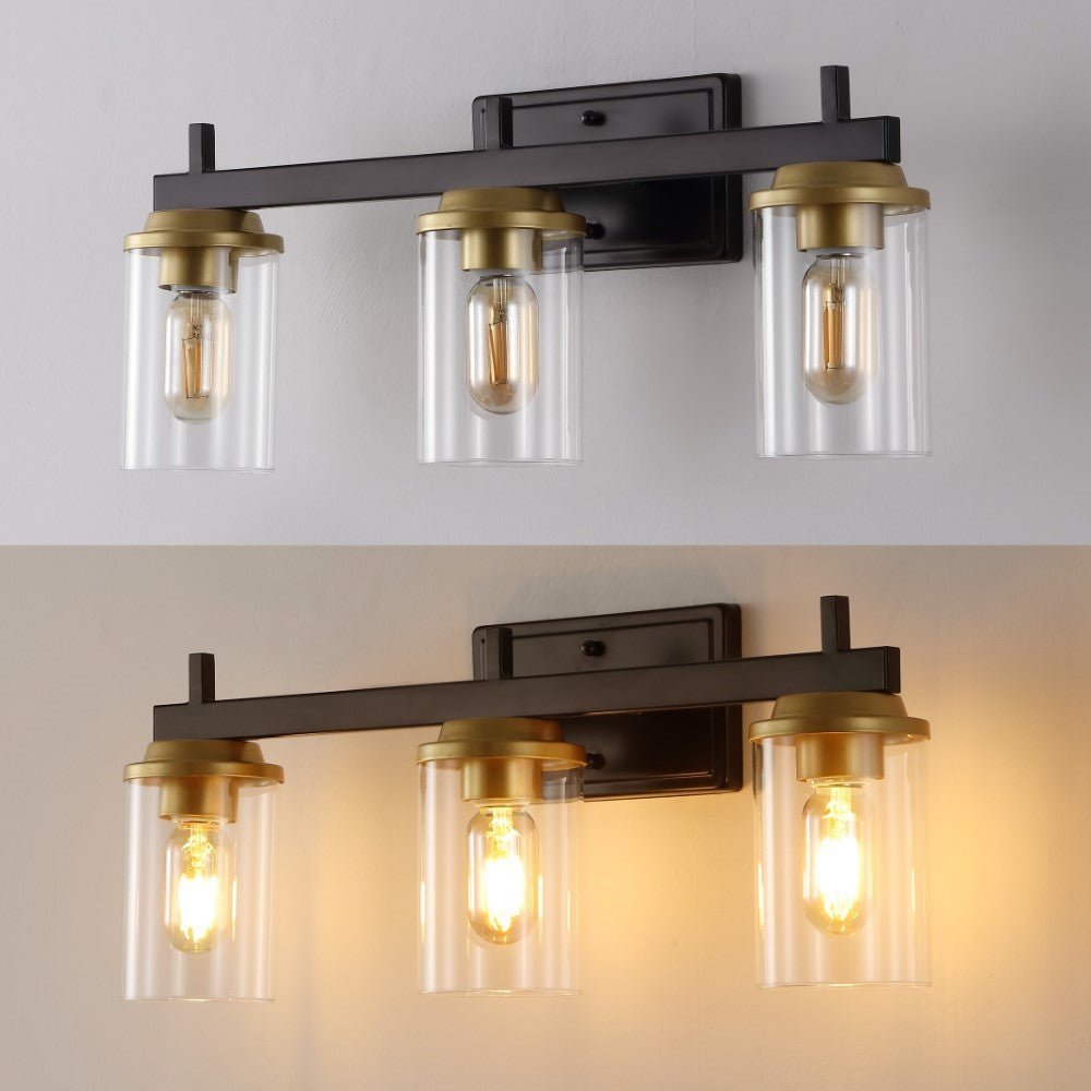Liwuu 23.25" 3-Light Farmhouse Industrial Vanity Light with Bathroom Hardware Accessory Set