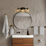 Liwuu 23.25" 3-Light Farmhouse Industrial Vanity Light with Bathroom Hardware Accessory Set