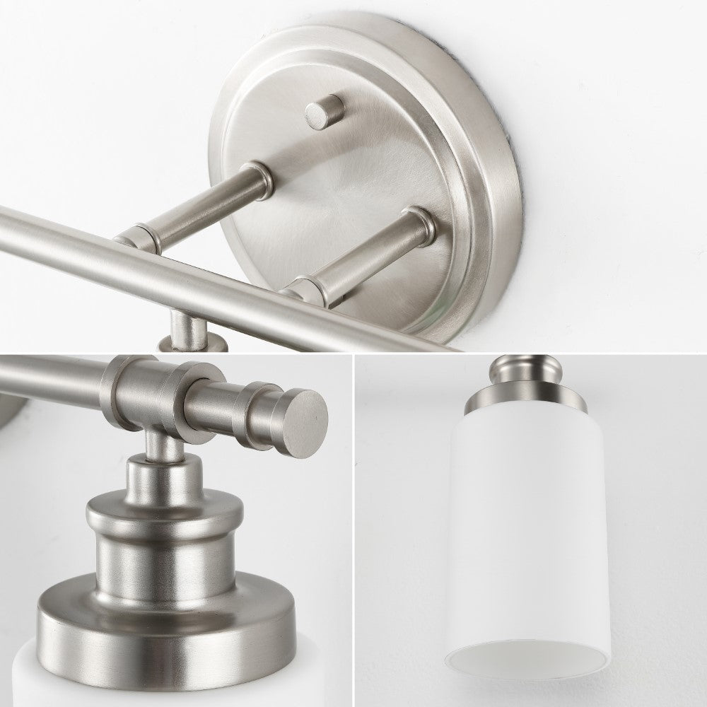 Eidonta 23.25" 3-Light Classic Cottage Vanity Light with Frosted Glass Shades and Bathroom Hardware Accessory Set