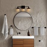 Clayton 26" 3-Light Farmhouse Cottage Vanity Light with Bathroom Hardware Accessory Set
