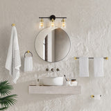 Cedar 23.75" 3-Light Traditional Farmhouse Vanity Light with Bathroom Hardware Accessory Set