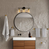 Cedar 23.75" 3-Light Traditional Farmhouse Vanity Light with Bathroom Hardware Accessory Set