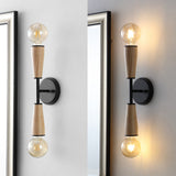 Katia 5.13" Modern Designer Iron/Wood Double Sided Hourglass LED Sconce