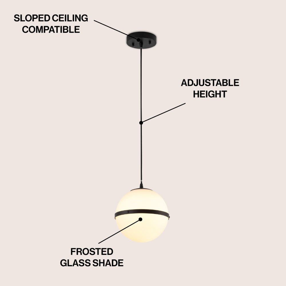 Mango 8" Modern Minimalist Globe LED Pendant Light