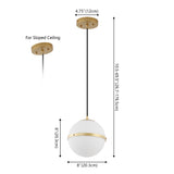 Mango 8" Modern Minimalist Globe LED Pendant Light