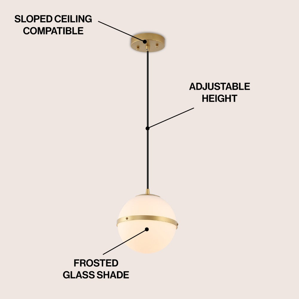 Mango 8" Modern Minimalist Globe LED Pendant Light