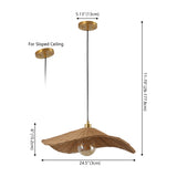Spruce 24.5" Modern Coastal Organic Curve Rattan LED Pendant