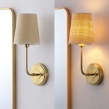 Aspen Traditional Coastal Scalloped Fabric Shade/Metal LED Vanity Light