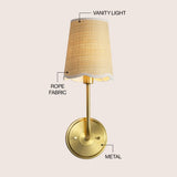 Aspen Traditional Coastal Scalloped Fabric Shade/Metal LED Vanity Light