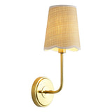 Aspen Traditional Coastal Scalloped Fabric Shade/Metal LED Vanity Light
