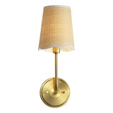 Aspen Traditional Coastal Scalloped Fabric Shade/Metal LED Vanity Light