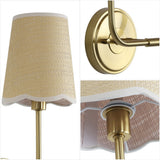 Aspen Traditional Coastal Scalloped Fabric Shade/Metal LED Vanity Light