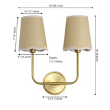 Aspen Traditional Coastal Scalloped Fabric Shade/Metal LED Vanity Light