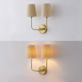 Aspen Traditional Coastal Scalloped Fabric Shade/Metal LED Vanity Light