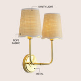 Aspen Traditional Coastal Scalloped Fabric Shade/Metal LED Vanity Light