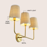 Aspen Traditional Coastal Scalloped Fabric Shade/Metal LED Vanity Light