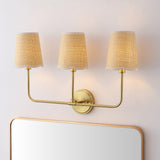 Aspen Traditional Coastal Scalloped Fabric Shade/Metal LED Vanity Light