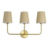 Aspen Traditional Coastal Scalloped Fabric Shade/Metal LED Vanity Light