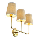 Aspen Traditional Coastal Scalloped Fabric Shade/Metal LED Vanity Light