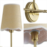 Aspen Traditional Coastal Scalloped Fabric Shade/Metal LED Vanity Light