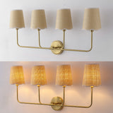 Aspen Traditional Coastal Scalloped Fabric Shade/Metal LED Vanity Light
