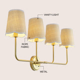 Aspen Traditional Coastal Scalloped Fabric Shade/Metal LED Vanity Light