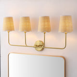 Aspen Traditional Coastal Scalloped Fabric Shade/Metal LED Vanity Light