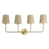 Aspen Traditional Coastal Scalloped Fabric Shade/Metal LED Vanity Light