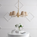 Sage 30" 5-Light Modern Coastal Sleek Woven Rattan/Iron LED Chandelier