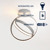 Nicole Modern Minimalist Aluminum Ring Integrated LED Semi Flush Mount