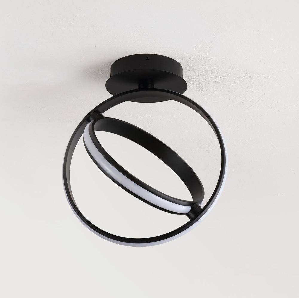 Nicole Modern Minimalist Aluminum Ring Integrated LED Semi Flush Mount