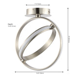 Nicole Modern Minimalist Aluminum Ring Integrated LED Semi Flush Mount