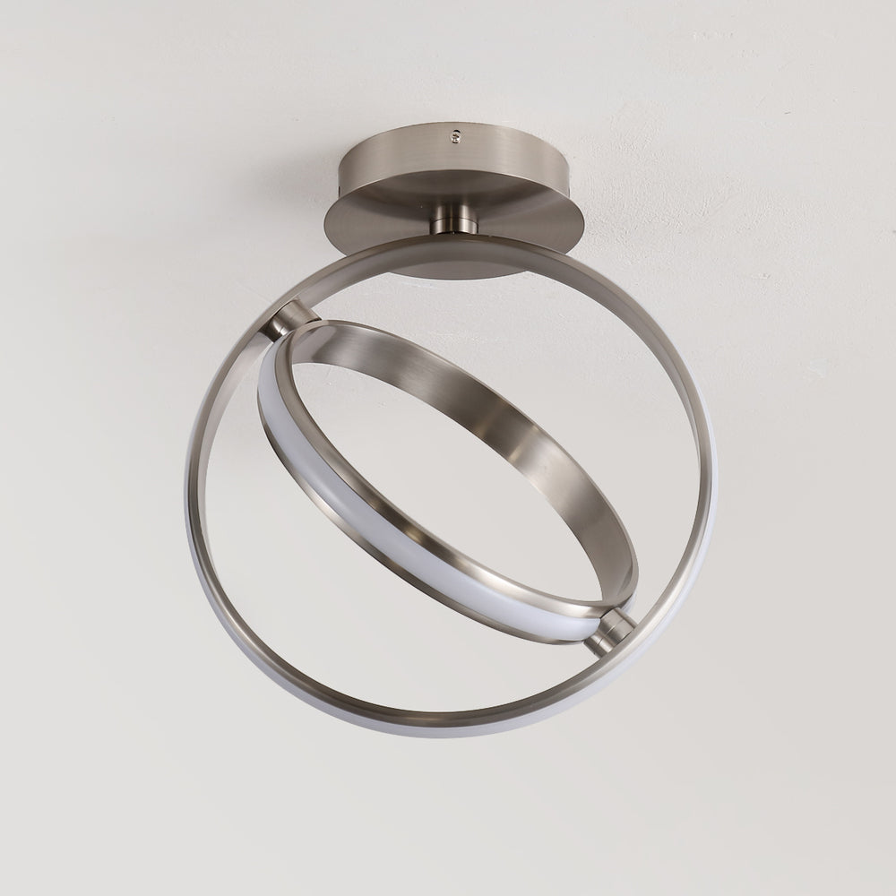 Nicole Modern Minimalist Aluminum Ring Integrated LED Semi Flush Mount