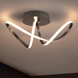 Chantelle 19.5" Modern Minimalist Aluminum Loop Integrated LED Semi Flush Mount