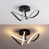 Chantelle 19.5" Modern Minimalist Aluminum Loop Integrated LED Semi Flush Mount