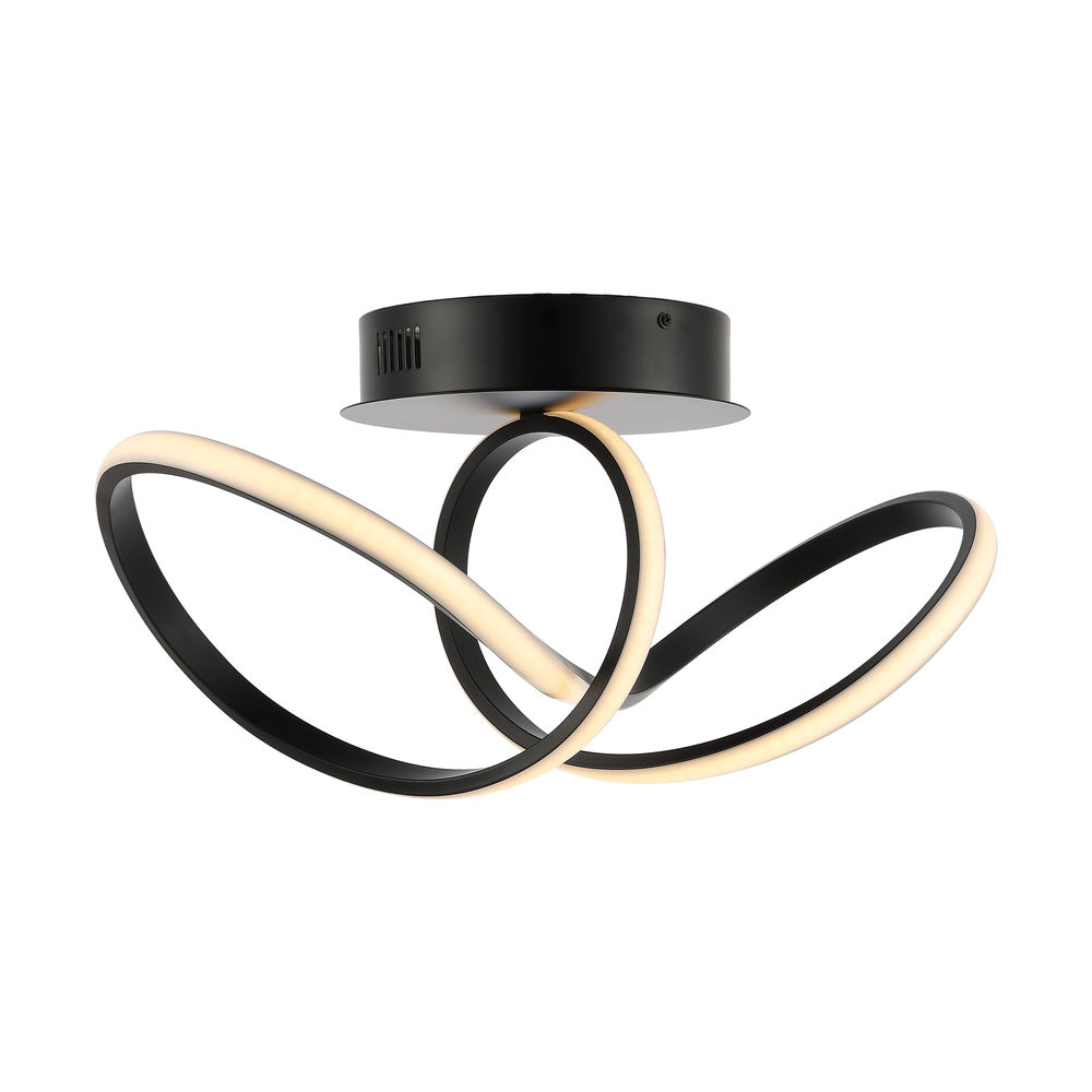 Chantelle 19.5" Modern Minimalist Aluminum Loop Integrated LED Semi Flush Mount