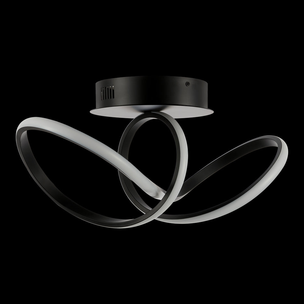 Chantelle 19.5" Modern Minimalist Aluminum Loop Integrated LED Semi Flush Mount